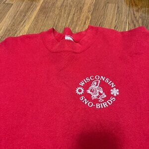 Wisconsin Badgers Sno-Birds Vintage Red USA Made Crewneck Sweatshirt - Large